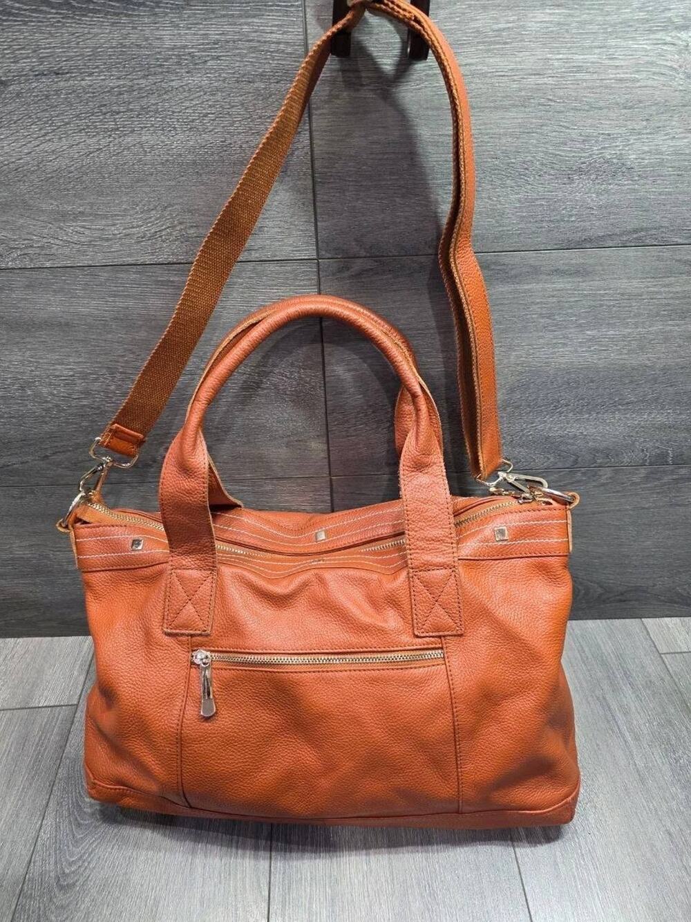 Cuore & Pelle Purse Orange Amelia Leather Bag Shoulder Crossbody Straps B000800